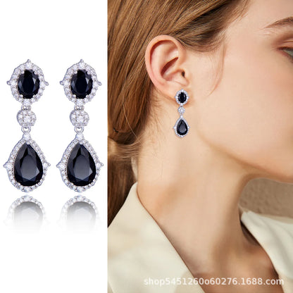 Fashion necklace accessories women's earring Jewelry sets bride's wedding zircon water drop girls earrings for women jewellery