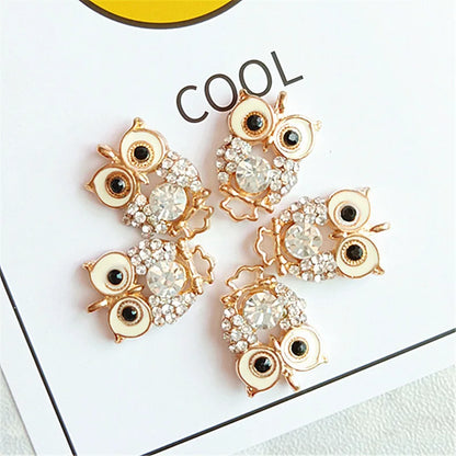 10 PCS Gold Exquisite Owl Clothing Accessories DIY Accessories Pendant Bracelet Pendant Accessories