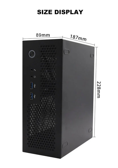 HTPC Computer Case Mini ITX Gaming PC Chassis Desktop Chassis USB3.0 Computer Case Home Computer Case Black and Silver