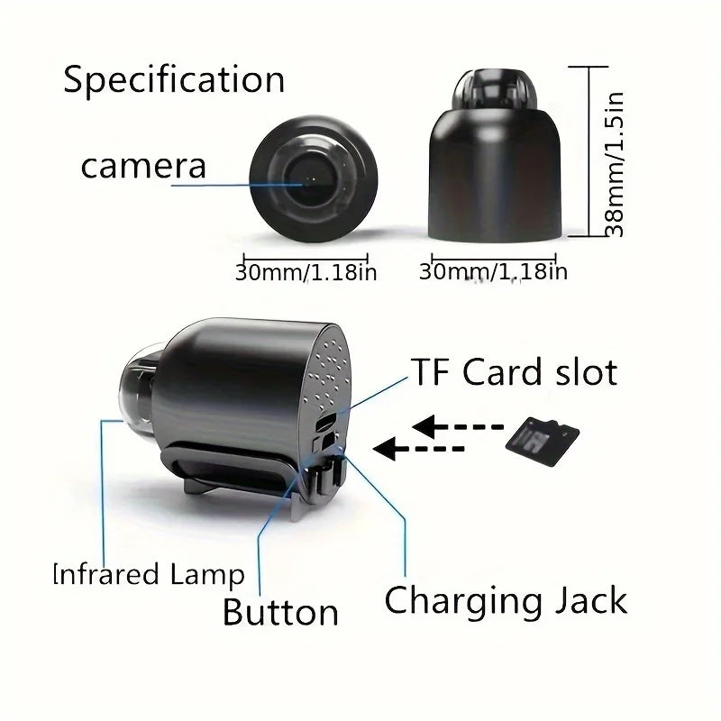 Smart Home Security Camera Small CCTV Night Vision Motion Detection Alarm Monitor Remote Wireless Camcorder Video Surveillance