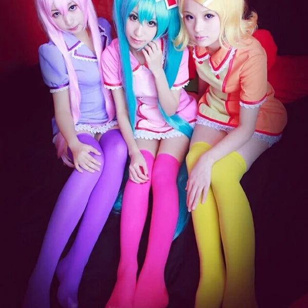 Sexy Black White Soild Color Long Socks Women Over Knee Thigh High Over The Knee Stockings Lolita Ladies Girls Warm Knee Socks