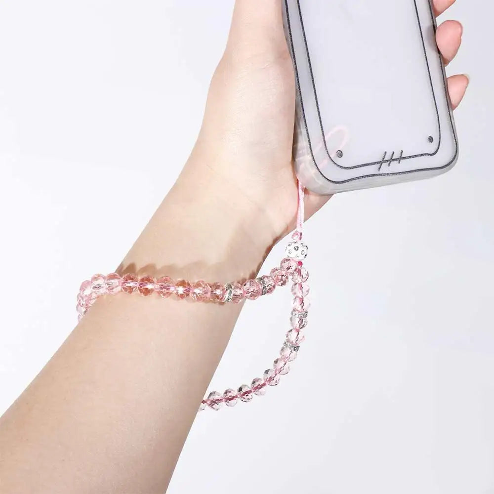 Beads Wrist Strap Phone Charm Hand Wrist Lanyard Mobile Phone Chain Crystal Phone Straps Mobile Phone Straps Phone Lanyards
