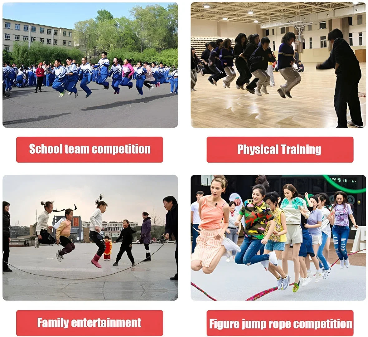 Long Jump Rope Double Dutch Jump Ropes Skipping Rope for GameSkipping Multiplayer Group School, Company,Fun Games,Agility Play