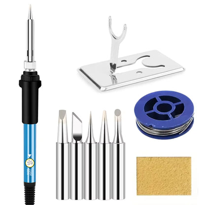 60W Electric Soldering Iron Replaceable Soldering Iron Adjustable Temperature  Head Soldering Iron Pen Welding Kit