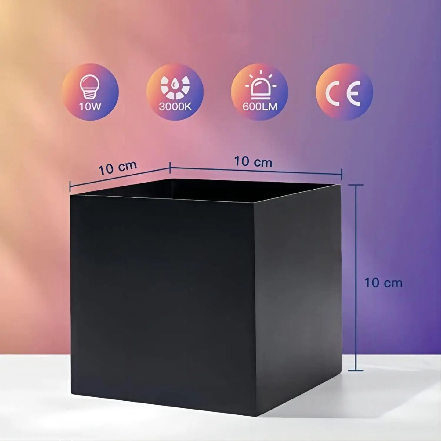 Smart Outdoor Lights Color Changing RGB+ 2700K-6500K Square Aluminum Waterproof Rustproof App Control Up and Down Lights