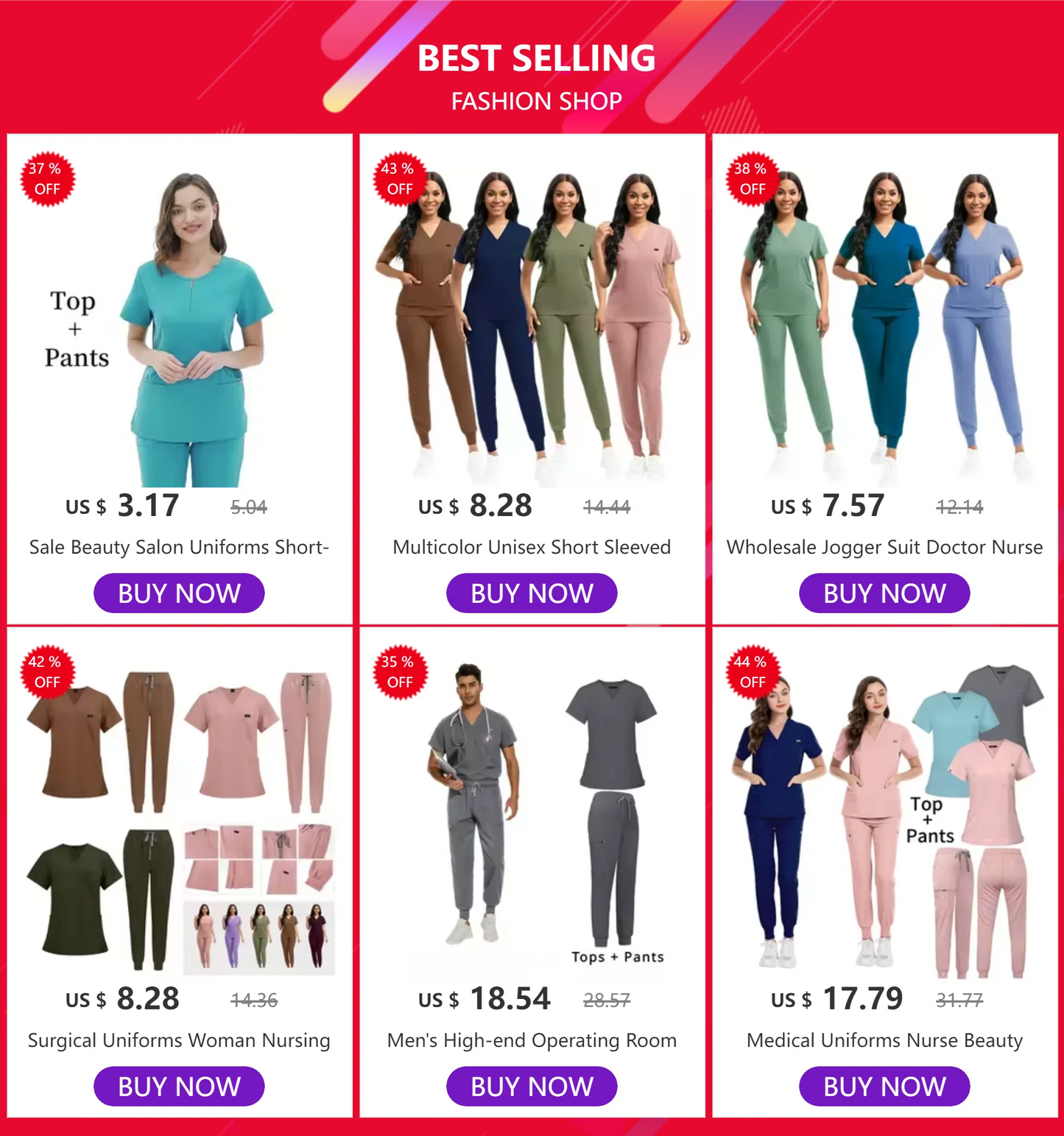 Surgical Scrubs Unisex - Quick-Dry Dental Clinic & ER Workwear Split Set W/Short Sleeve & Anti-Microbial 6 Pockets