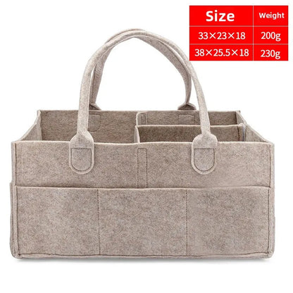 Diaper & Wipes Organizer, Portable Cloth Diaper Pail for Nursery, Changing Room, Travel - Essentials Storage Box Baby Diaper Bag