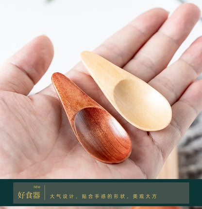 Mini Creative Tea Spoon Short Handled Small Wooden Spoon Coffee Spoon Spice Spoon Salt Spoon Milk Powder Spoon Wholesale