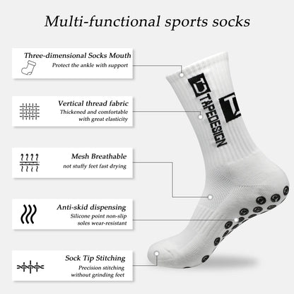 3 Sets Non-Slip Sports Dispensing Socks for Outdoor Training - Adult Leg Socks for Football Basketball Tennis Running