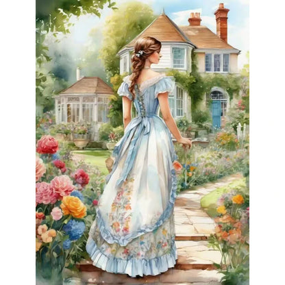 Diamond Embroidery Girl 5D DIY Diamond Painting Garden Portrait Cross Stitch Flower New Year Gift Home Décor