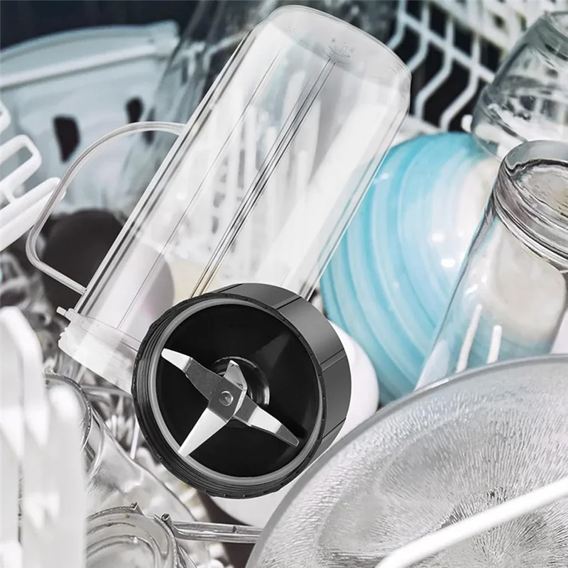 ABKJ-Blender Cups And Blade Replacement Parts 6Pcs, 22Oz Cup With Flip Top To-Go Lids & Blade For Magic Bullet Blender Juicer