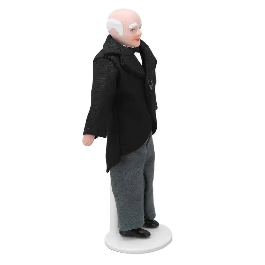 Doll House Servant 1:12 Doll House Miniature Turnable Ceramic Victorian Servant Toy Decoration with Stand