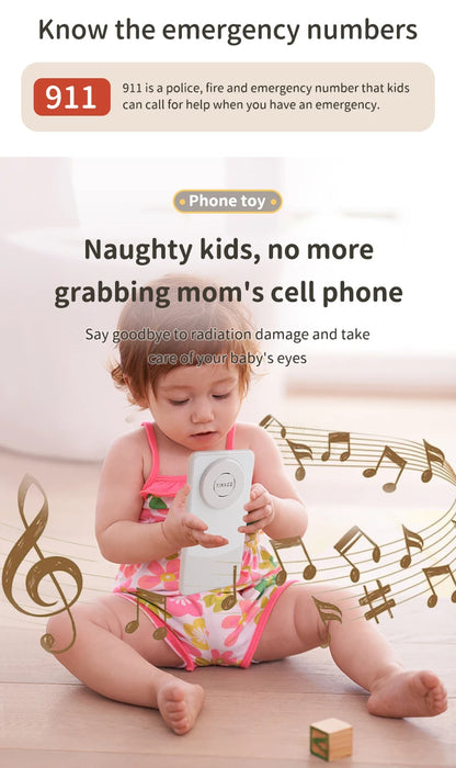 Baby Phone Toy Simulation Music Sound Telephone Toy Toddler Puzzle Early Education Toy Phone Mobile Phone Model Toy Gifts