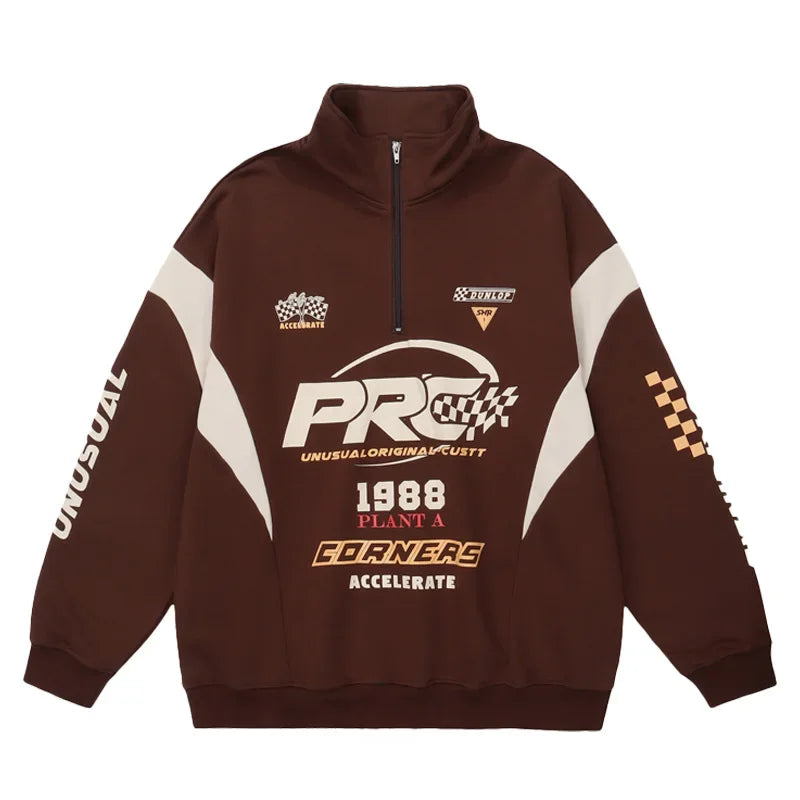 Windproof Biker Jackets for Couples High Street All Match Racing Wear American Women's Oversize Coats Detachable 2024 New