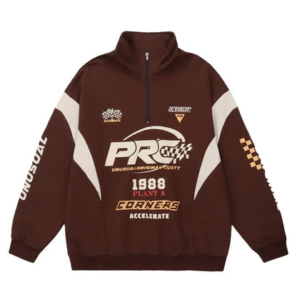 Windproof Biker Jackets for Couples High Street All Match Racing Wear American Women's Oversize Coats Detachable 2024 New