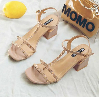 Chunky Sandal Woman Summer New 2024 Orthopedic Roman Wedge Rhinestone Sexy Medium Heel Mirror Luxury Designer Sandals for Women