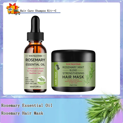Rosemary Hair Essential Oil hair mask shampoos set Repair Hairs Damage Prevent Hair Loss Smooth Hairs Nourish Hair Care Oil 2025