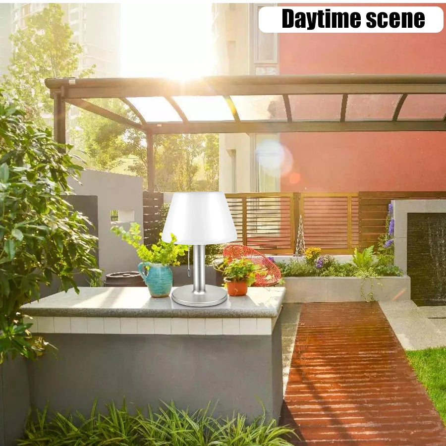 Smart Solar Table Lamp LED White Night Lights for Indoor Desk Outdoor Garden Household - Solar Powered Reading Light