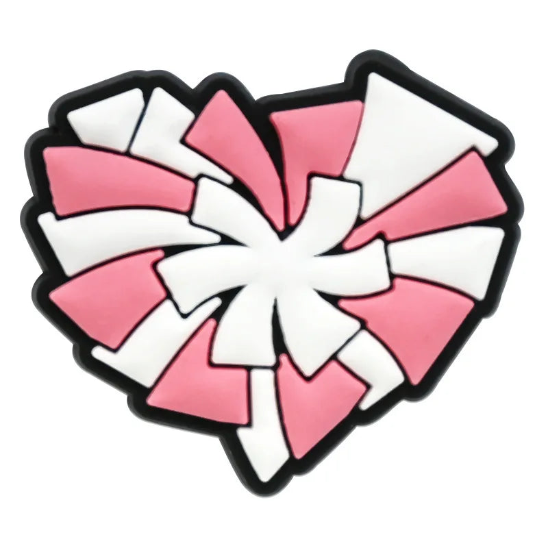 Cute Cheerleading Shoe Charms Decoration for Crocs Pin Accessories Charms Bracelet Wristband DIY Shoe Party Gifts