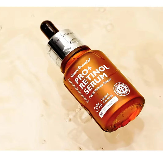VIBRANT GLAMOUR  PRO+ Retinol Face Serum Upgrade 3% Retinol+3X Peptide+5X Ceramide Repair Skin Firming Collagen Anti-Aging