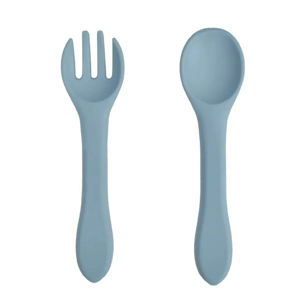 Food-grade Silicone Baby Products Baby Eating Spoon Training Water Spoon Children's Tableware Complementary Food Spoon Fork