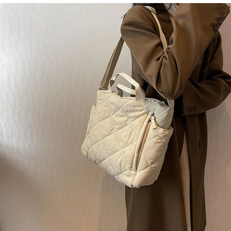 Large capacity Tote Bags for Women Shoulder Side Bag Fashion Space cotton Shopper Shopping Bags cute Ladies Totes 2022 Winter