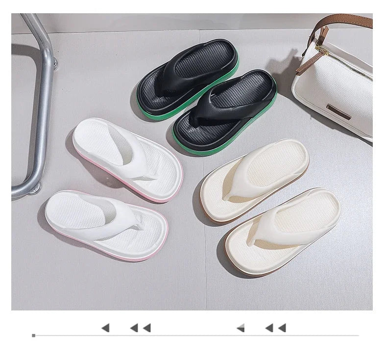 Platform Flip Flops for Women, Outdoor Beach Sandals 2025 Popular Design Non-slip Slippers Comfortable, Soft And Thick Sole