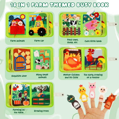 Baby Felt Books Educational Sensory Toy Animals Sensory Books Early Development Interactive Quiet Books Educational Sensory Toy