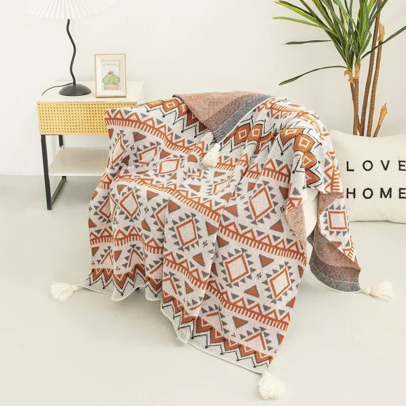 Bohemian Blanket Soft Sofa Cover Summer Blanket Office Nap Blankets Air Conditioning Blankets Knit Blanket For Travel