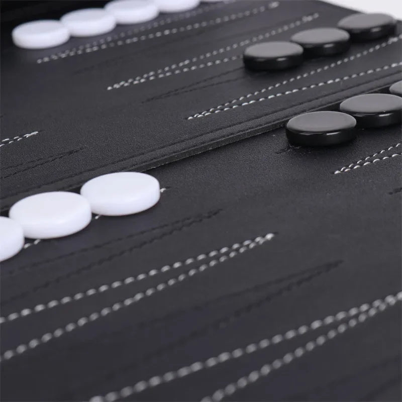 Roll Up Backgammon Sets Portable Travel Board Games Set For Adults And Kids Foldable PU Leather Classic Chess Board Roll-Up