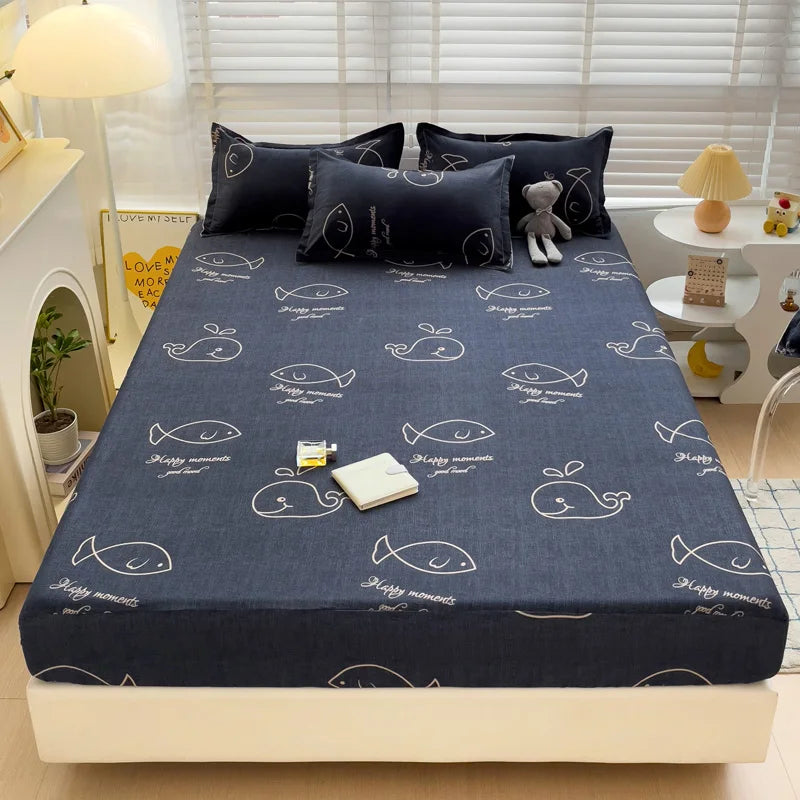 Bed Sheets Cute Animals Fitted Sheet Non Slip 침대패드 Bedspread With Elastic Band Mattress Cover (no Pillowcase) Double Bed Sheets
