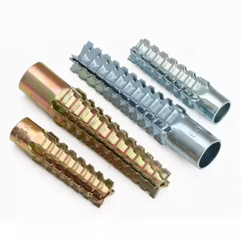 Heavy Duty Steel Wall Anchor with Screws Kit Metal Tube Expansion Self Tapping Screw Drywall Drilling Plug Fastener Bolt Anchors