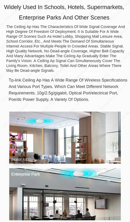 TP-Link Wi-Fi7 BE5100 Ceiling Access Point Range Wireless AP 5G Router Signal Booster POE  Wifi Booste Extender Long Range