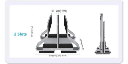 Laptop Stand Vertical Tool-Free Adjustable Aluminum Vertical Laptop Stand Holder Width From 12-30mm Support Almost All Laptop