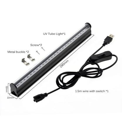 5V 395nm UV LED Tube Light For Black Light Bar Light Effect Party Light Stage Lighting DC5V USB Tube Light
