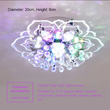 LED Crystal Ceiling Light Modern Flower Shape Ceiling Lamp Hallway Living Room Lamp Bedroom Kitchen Corridors Aisle Light