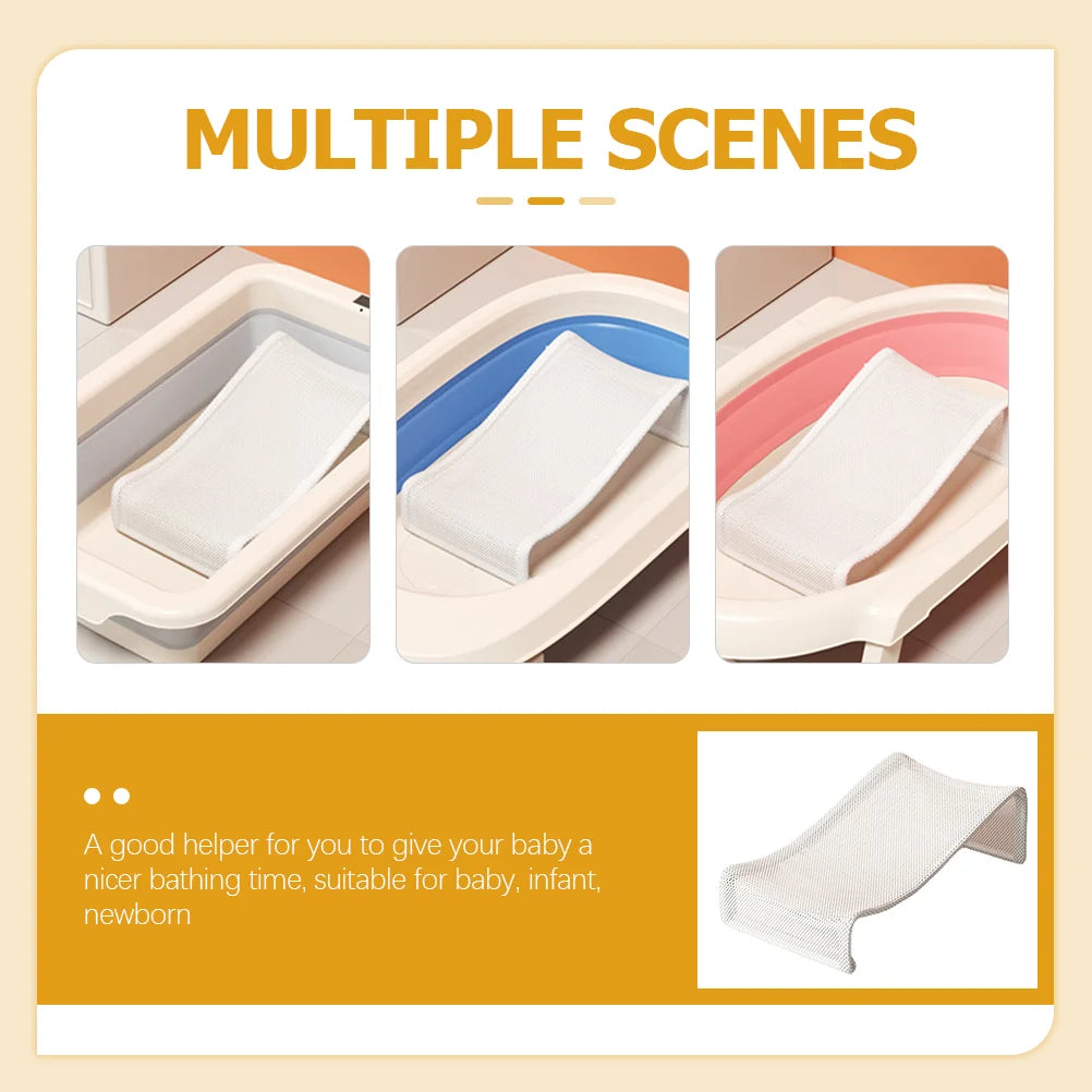 2Pcs Baby Bath Seat Mat Infant Bath Support Toddler Bath Cushion Baby Bath Pad Newborn Bath Mat Plastic Bathtub Portable Basin