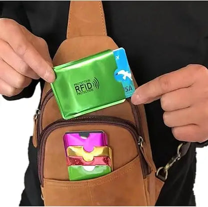 16 RFID Blocking Sleeves Set (12 Colorful Credit Card Protector RFID Blocking Sleeve & 4 RFID Passport Holder). Effectively Prot