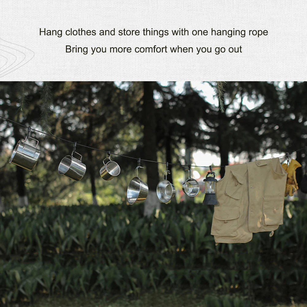 Outdoor Camping 4.3m Hanging Rope Camping Accessories Multi-purpose Clothesline Adjustable Anti-slip Canopy Hanging Rope