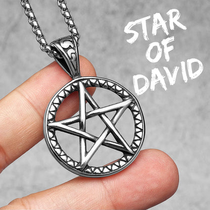 Salomon Masonic Star of David Stainless Steel Men Necklaces Pendant Chain Punk New in For Women Fashion Jewelry Gifts Wholesale