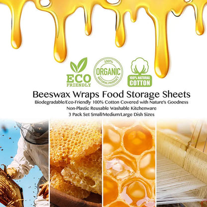 Reusable Food Fresh Keeping Cloth Organic Storage Natural Food Grade Beeswax Food Wrap Eco Friendly Kitchen Food Packaging Paper