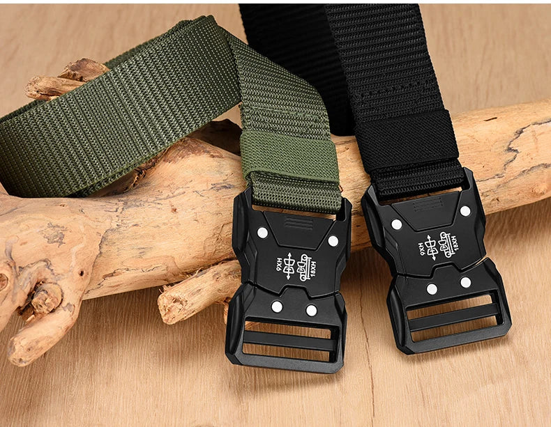 Casual Men's Canvas Belt Tactical Belt Outdoor Sports Belt Fashionable Training Belt