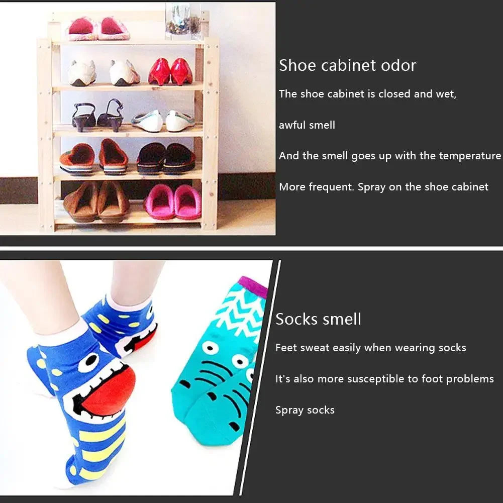Socks Shoes Deodorant Spray Shoes Stink Freshener Socks Odor Remover Spray Refresh Antiperspirant Foot Sweat Odor Remover 100ML