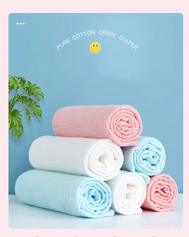 5pcs/lot 100% Cotton Baby Gauze Diapers For Newborn Baby Nappy Changing 45*43cm Washable Soft Baby Towels