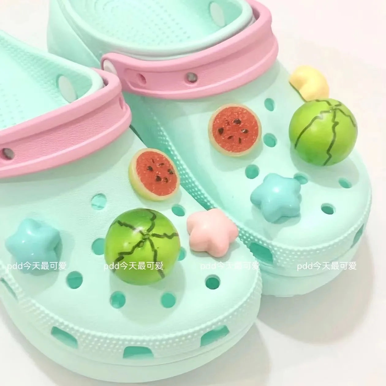 Pink Chain Rhinestone Charms for Crocs Shoe Charm Clogs Decoration Buckle for Crocs Charms Set Accessories Kids Girl Gift