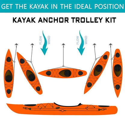Kayak Anchors Trolley Kit Anchors System For Kayak Canoes Boat Kayak Hardware Eyes Wellnuts Screws Kayak Accessories For Kayak