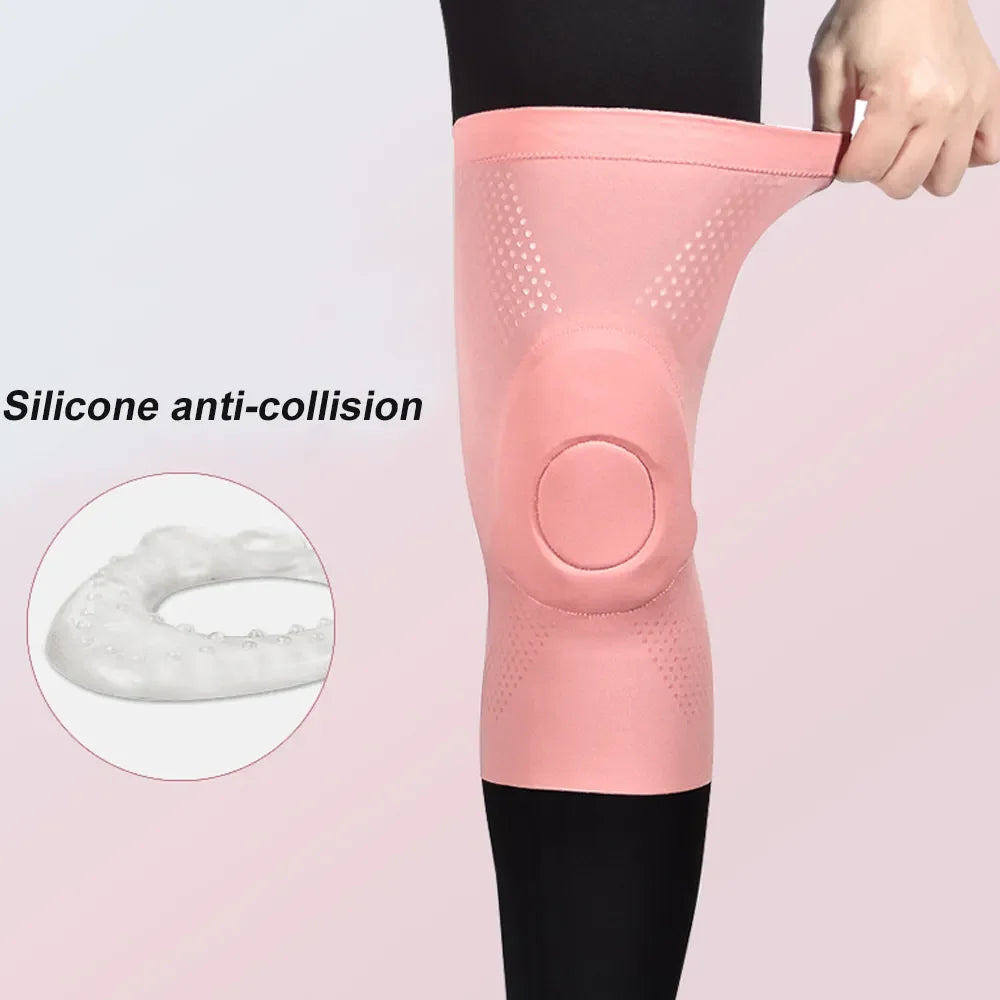 1Pair Compression Knee Elbow Pads With Silicone Gel Pad, Volleyball Knee Pads for Women Girls Dancers Yoga Pole Floor Dance