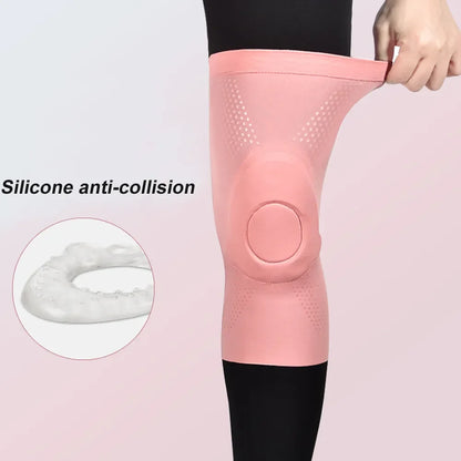 1Pair Compression Knee Elbow Pads With Silicone Gel Pad, Volleyball Knee Pads for Women Girls Dancers Yoga Pole Floor Dance