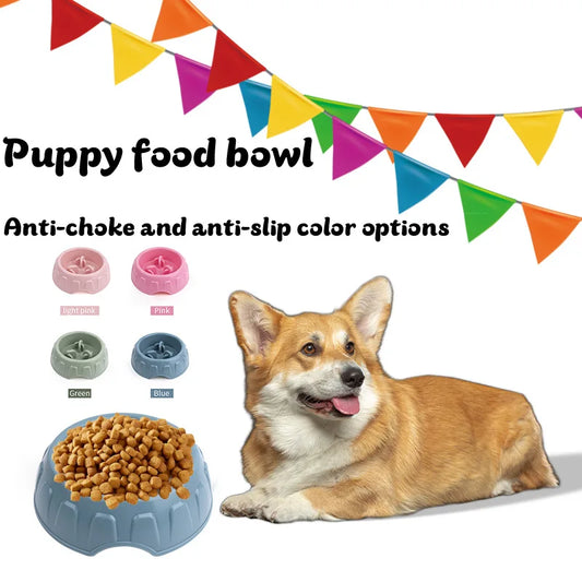 Pet Slow Food Bowl Dog Anti-choking Anti-slip Anti-tipping Slow Food Basin Small Medium-sized Pet Supplies