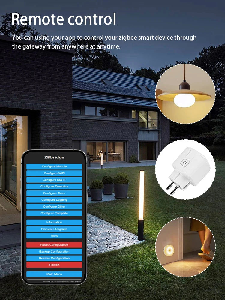 Zigbee 3.0 Smart Gateway Hub Smart Home Automation Ethernet Bridge Tasmota MQTT Firmware Works with Home Assistant Zigbee2MQTT